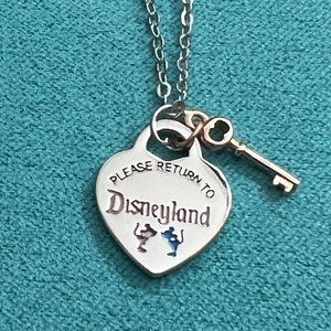 Inspired pink and blue kissing heart sterling necklace